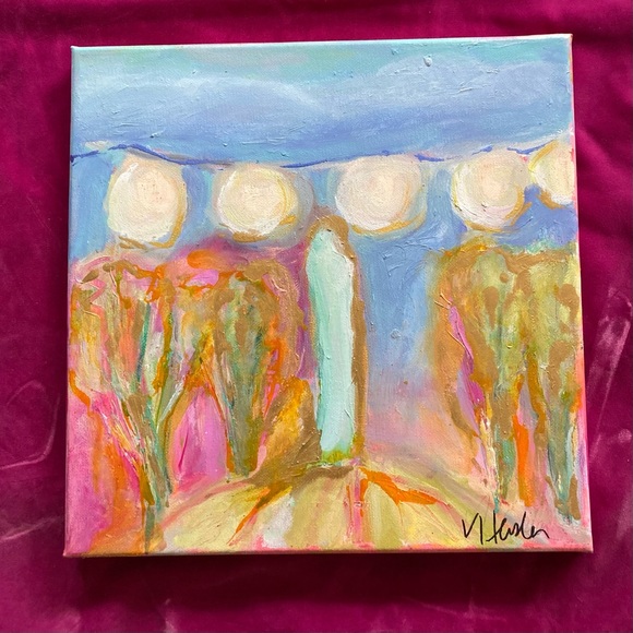 Enchanted Walk” An Original art Acrylic Painting 12”x12” Canvas - Picture 6 of 14